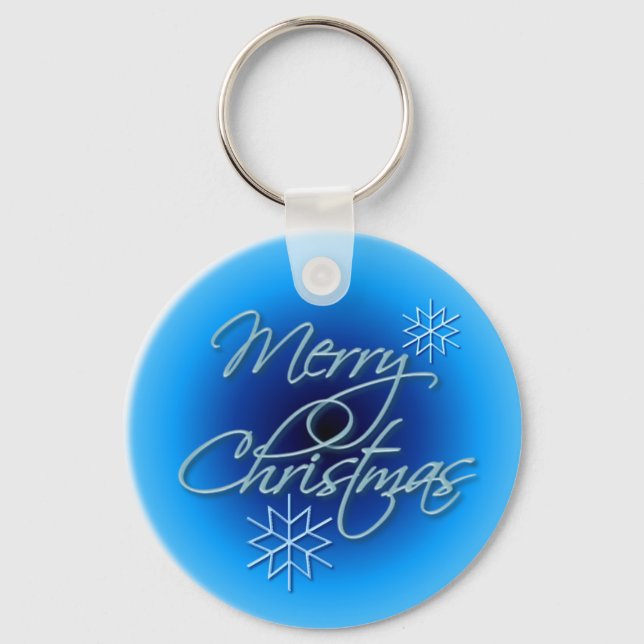 MERRY CHRISTMAS by SHARON SHARPE Key Ring (Front)