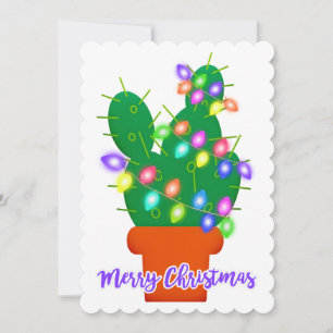 merry christmas cactus invitation
