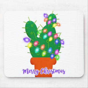 merry christmas cactus mouse mat