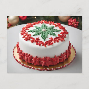 Merry Christmas Cake  Holiday Postcard