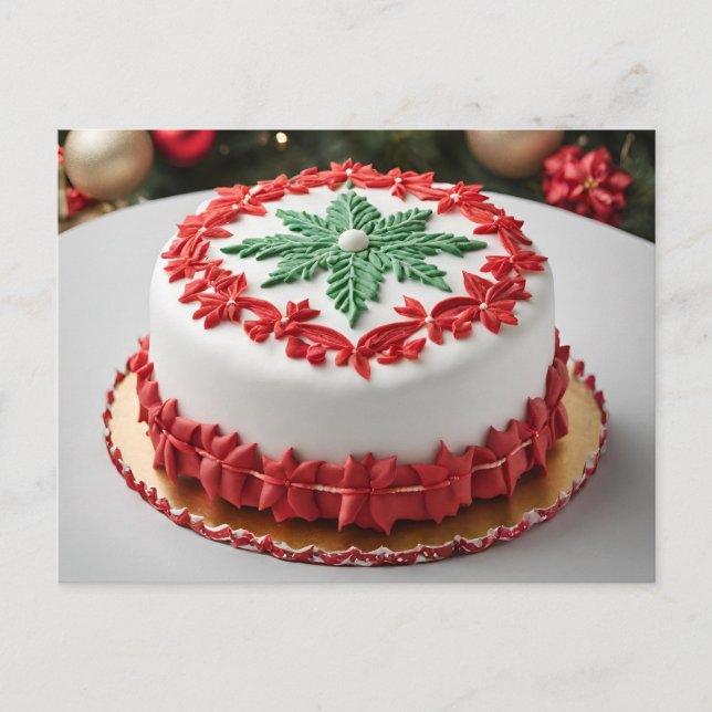 Merry Christmas Cake  Holiday Postcard (Front)