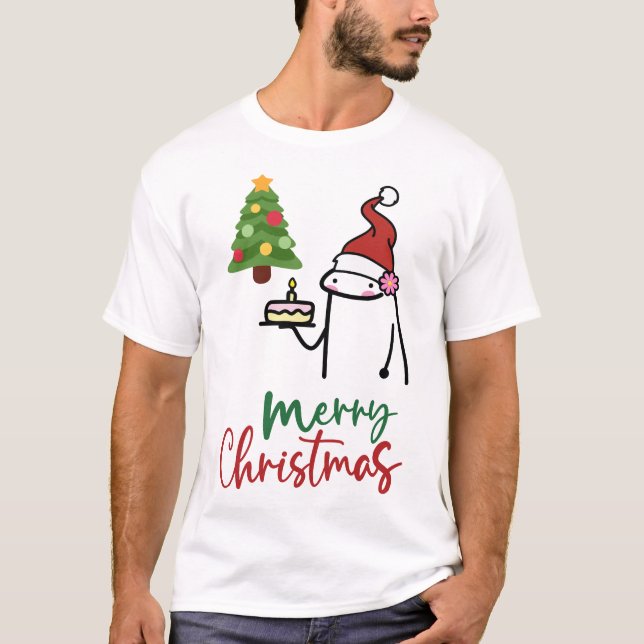 Merry Christmas Cake T-Shirt (Front)