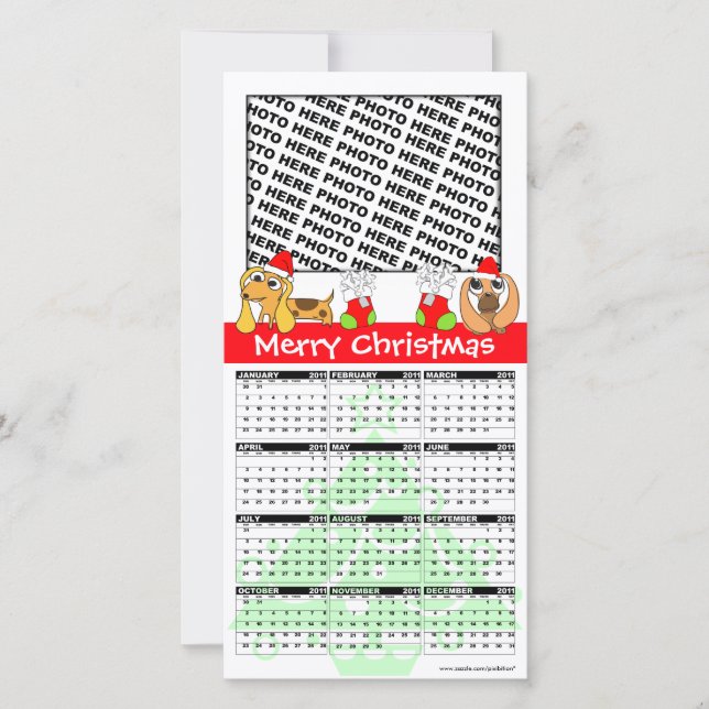 Merry Christmas Calendar 2011 Photo Card Doggie (Front)