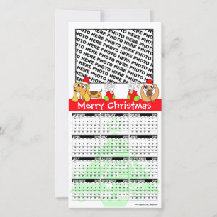 Merry Christmas Calendar 2011 Photo Card Doggie