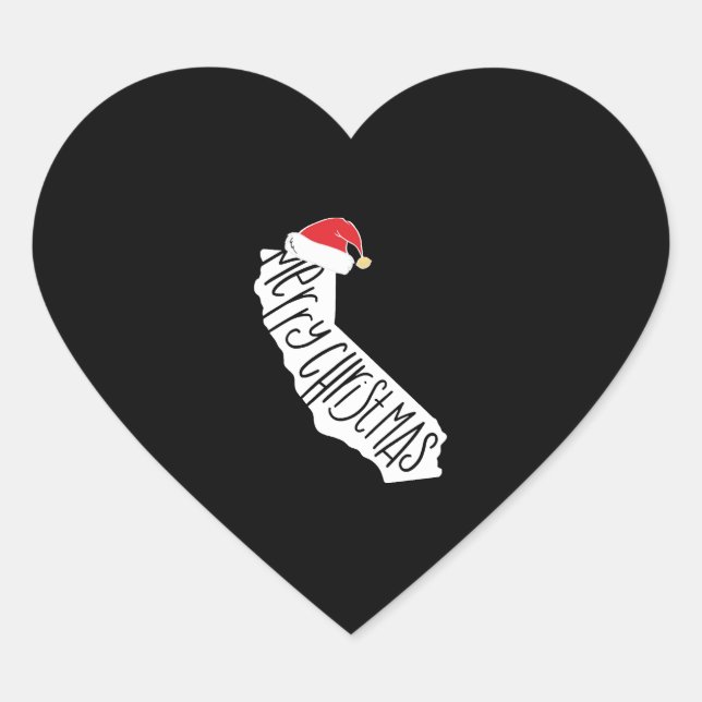 Merry Christmas California   Heart Sticker (Front)