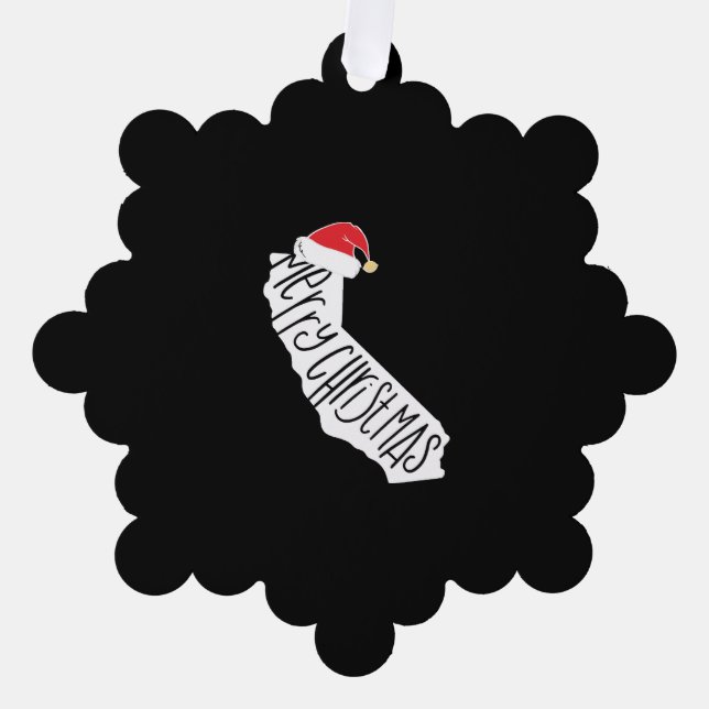 Merry Christmas California   Tree Decoration Card (Front)