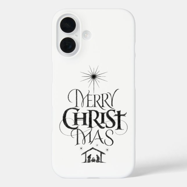 Merry Christmas Calligraphy Christian Christ God Case-Mate iPhone Case (Back)