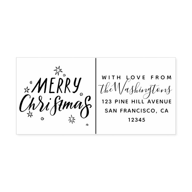 Merry Christmas Calligraphy Create Your Own Self-inking Stamp (Design)
