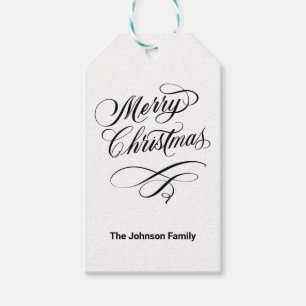 Merry Christmas Calligraphy Gift Tags
