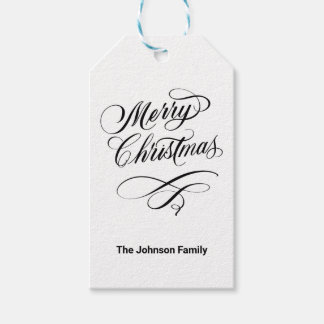 Merry Christmas Calligraphy Gift Tags