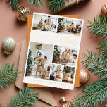 Merry Christmas Calligraphy Photo Gold Foil Holiday Card<br><div class="desc">An elegant and minimalist Christmas Holiday Cards with six personalised family photos and a gold foil calligraphy lettering saying "Merry Christmas".</div>