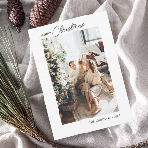 Merry Christmas Calligraphy Photo Holiday Card