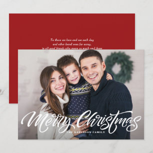 Merry Christmas Calligraphy Photo Overlay Holiday Card