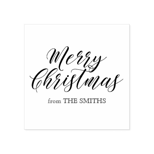 Merry Christmas Calligraphy Rubber Stamp (Imprint)
