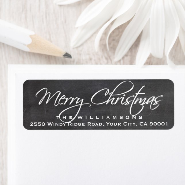 Merry Christmas Calligraphy Script Chalkboard (Insitu)