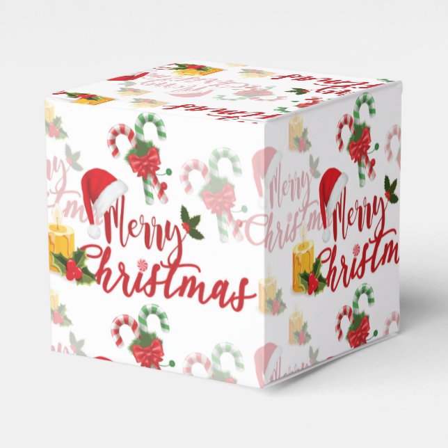Merry Christmas Calligraphy Script Favour Box (Front Side)