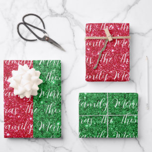 Merry Christmas Calligraphy Script Wrapping Paper Sheet