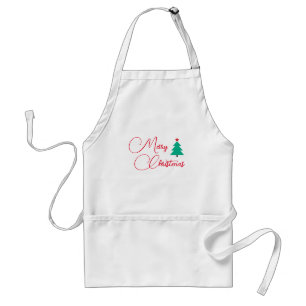 Merry Christmas Calligraphy Standard Apron