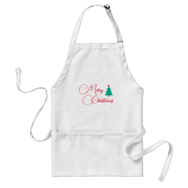Merry Christmas Calligraphy Standard Apron (Front)