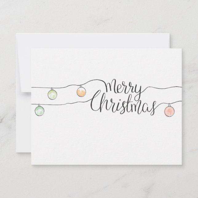 Merry Christmas Calligraphy with holiday string of (Front)