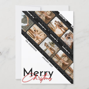 Merry Christmas Camera Film Classic Collage Photo Holiday Card