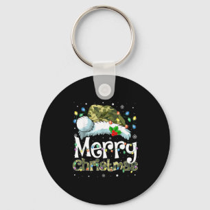 Merry Christmas Camouflage Santa Hat Xmas Family M Key Ring