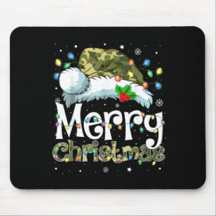 Merry Christmas Camouflage Santa Hat Xmas Family M Mouse Mat