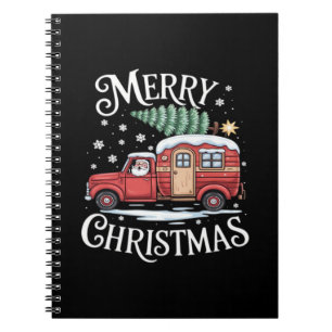 Merry Christmas Camping Cute Santa Claus Truck Ess Notebook