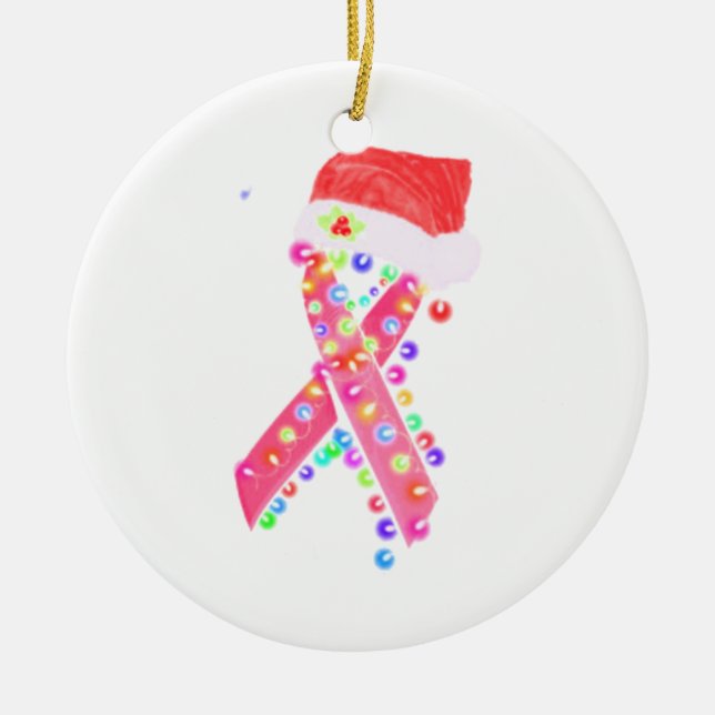 MERRY CHRISTMAS CANCER CERAMIC TREE DECORATION (Front)