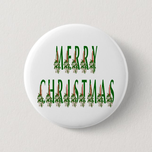 Merry Christmas Candle Font 6 Cm Round Badge (Front)