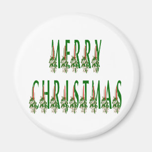 Merry Christmas Candle Font Magnet