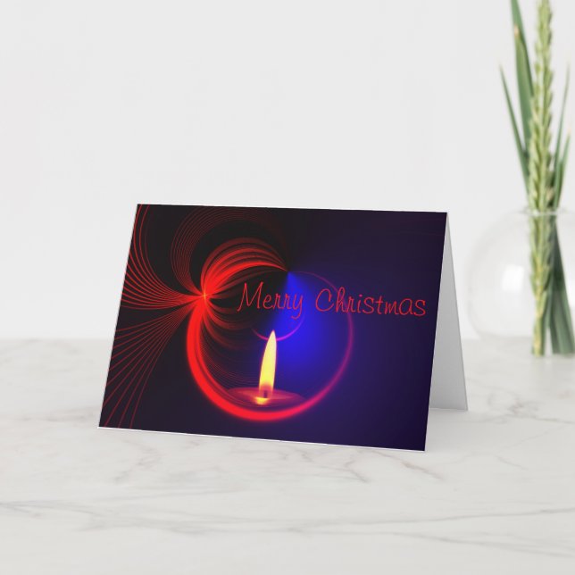 Merry Christmas Candle Greeting Card (Front)