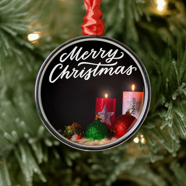Merry Christmas Candle Ornament (Tree)