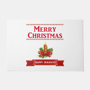 Merry Christmas Candle (red/clr) Doormat