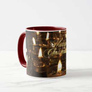 Merry Christmas Candlelight Burning Candles Mug