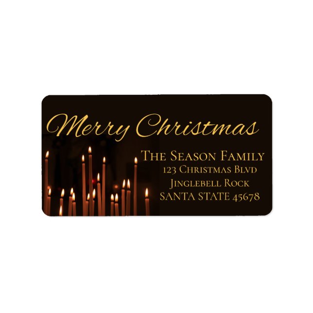 Merry Christmas Candles Christmas label (Front)