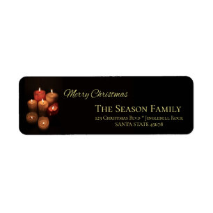 Merry Christmas candles Christmas label