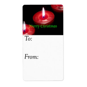 Merry Christmas Candles Gift Tag