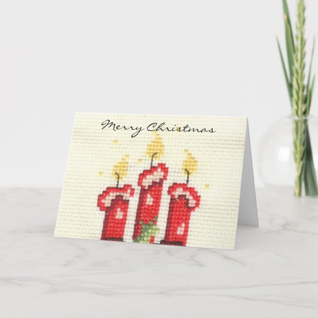 merry christmas candles holiday card (Front)