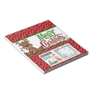 Merry Christmas Candy Bar Wrapper Party Favours Notepad