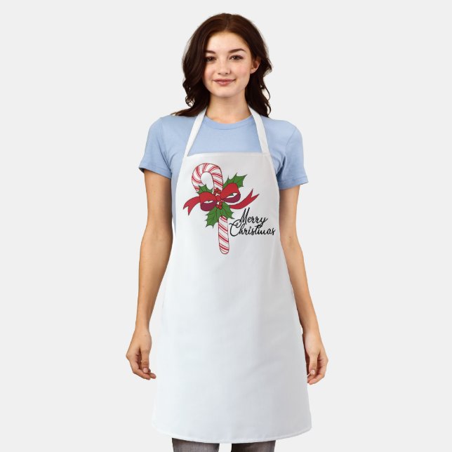 Merry Christmas Candy Cane Apron (Worn)
