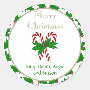Merry Christmas Candy Cane Collection Stickers