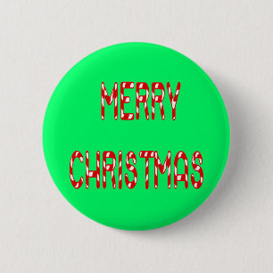 Merry Christmas Candy Cane Font 6 Cm Round Badge