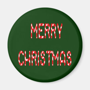 Merry Christmas Candy Cane Font Magnet