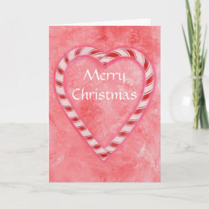 Merry Christmas Candy Cane Heart Greeting  cards