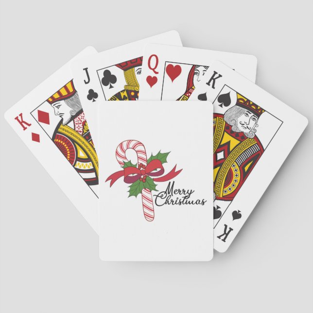 Merry Christmas Candy Cane Playing Cards (Back)