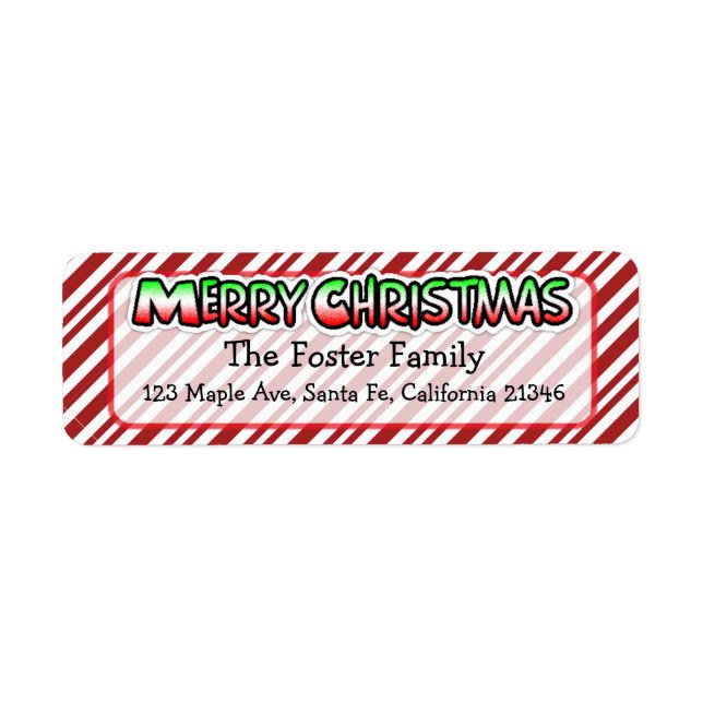 Merry Christmas Candy Cane Stripes Whimsical (Front)