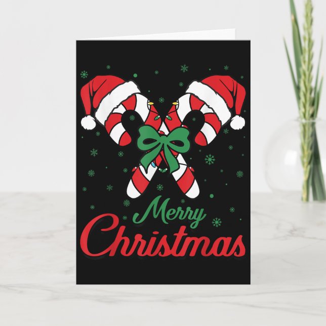 Merry Christmas Candy Cane Xmas Lights Toddlers Me Card (Front)