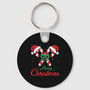Merry Christmas Candy Cane Xmas Lights Toddlers Me Key Ring