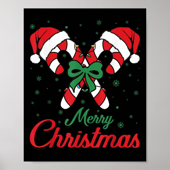 Merry Christmas Candy Cane Xmas Lights Toddlers Me Poster (Front)